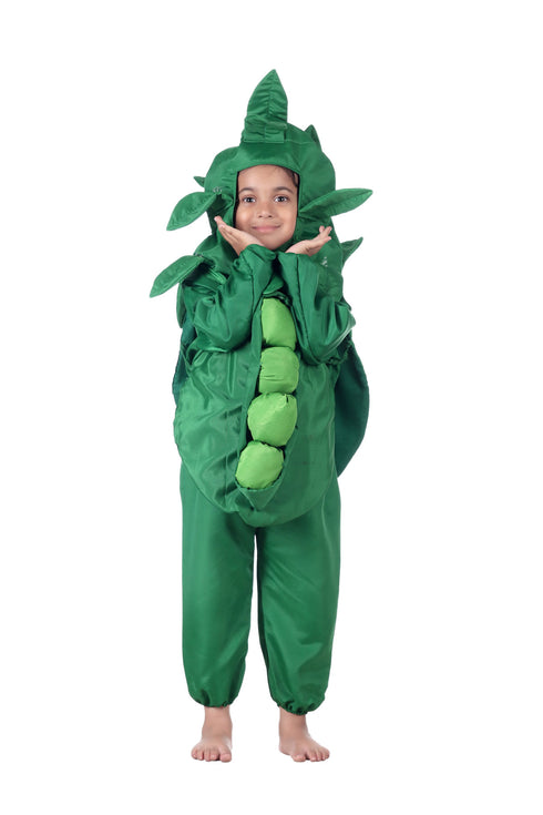 BookMyCostume Green Peas Hari Matar Vegetable Kids Fancy Dress Competition Costume